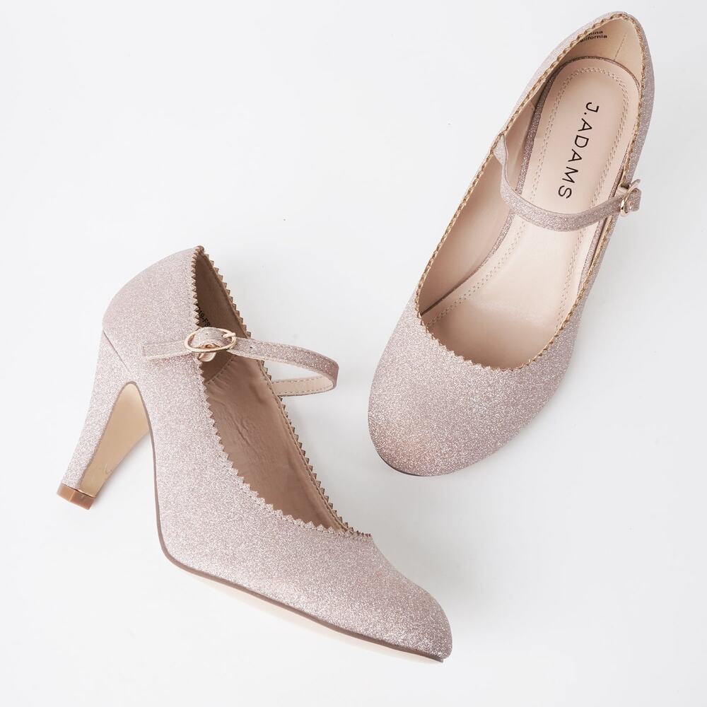 J. Adams Honey Jane Heels Women's Faux Leather Pumps Size 7